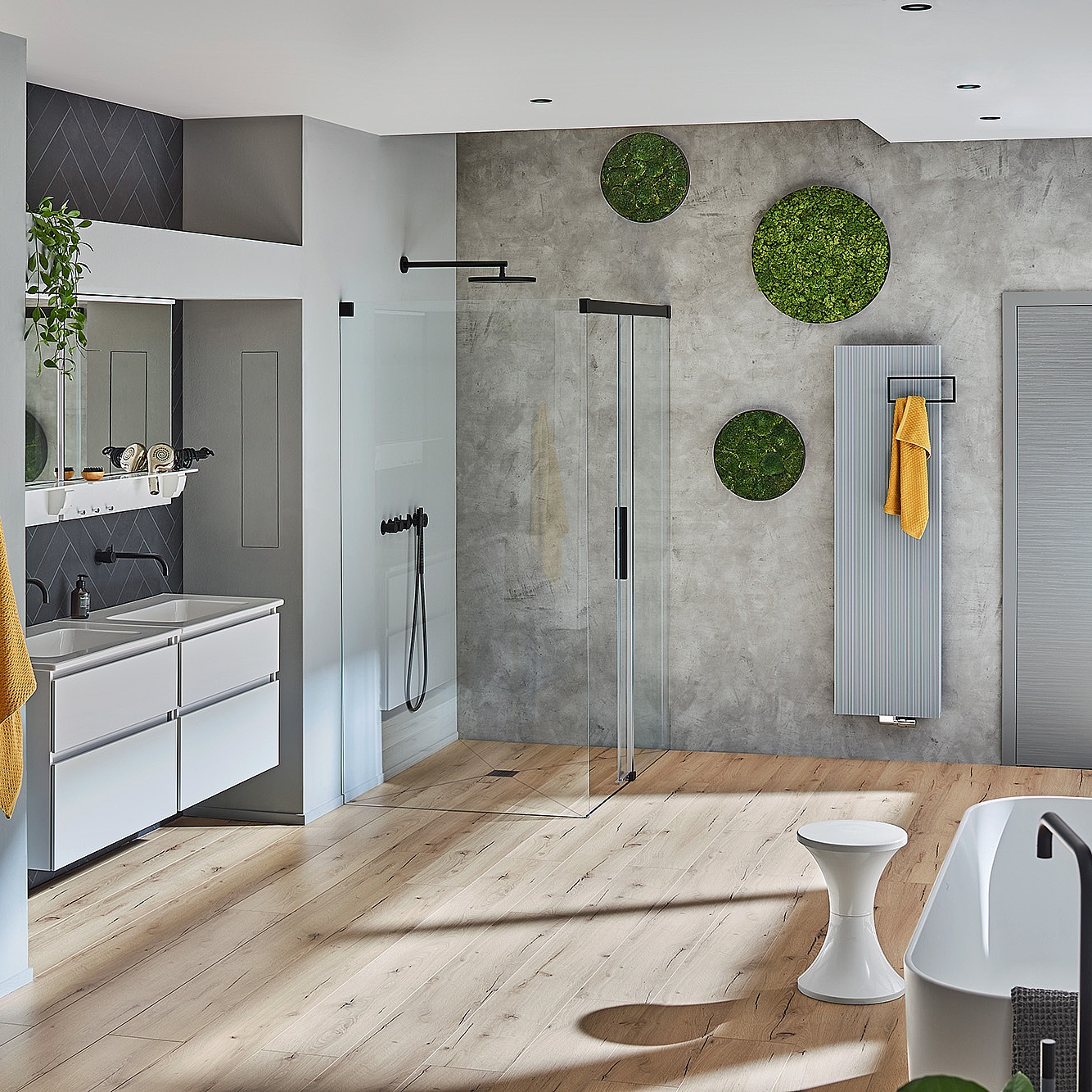 Kermi profiel-douchescherm NICA schuifdeur 2-delig zonder bodemprofiel met vast segment zonder muurprofiel 