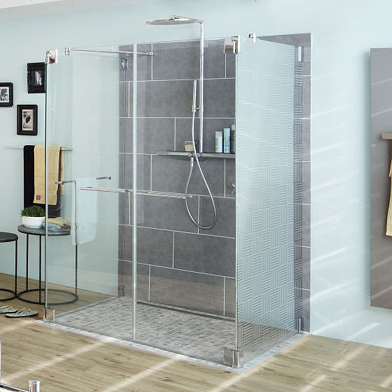 Kermi Beschlag-Duschkabine PASA Pendeltür mit PASA-Griff quer in chrom