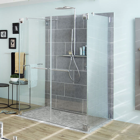 Kermi Beschlag-Duschkabine PASA Pendeltür mit PASA-Griff quer in chrom