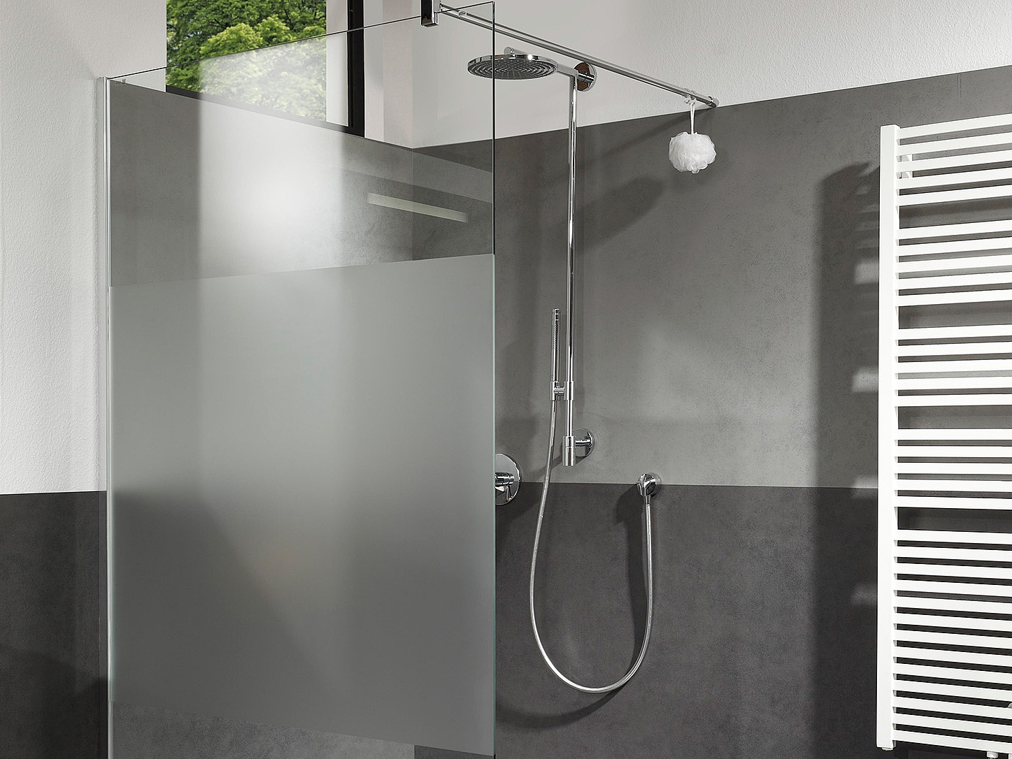 Kermi Walk-In-doucheschermen WALK-IN XB Wall met Decor Stripe