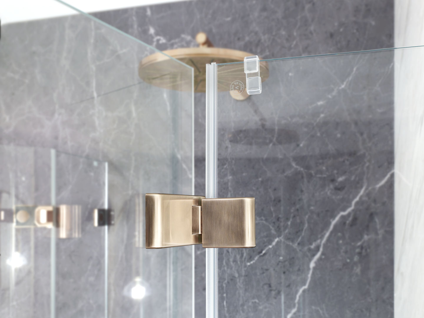Kermi hinged shower enclosure MENA, wall hinge in Brushed Bronze