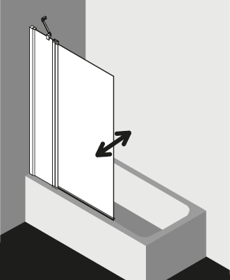 Kermi douchescherm CADA XS CCDTL