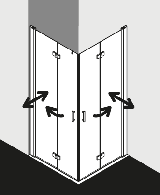 Kermi Duschkabine DIGA DI2CL 2CR