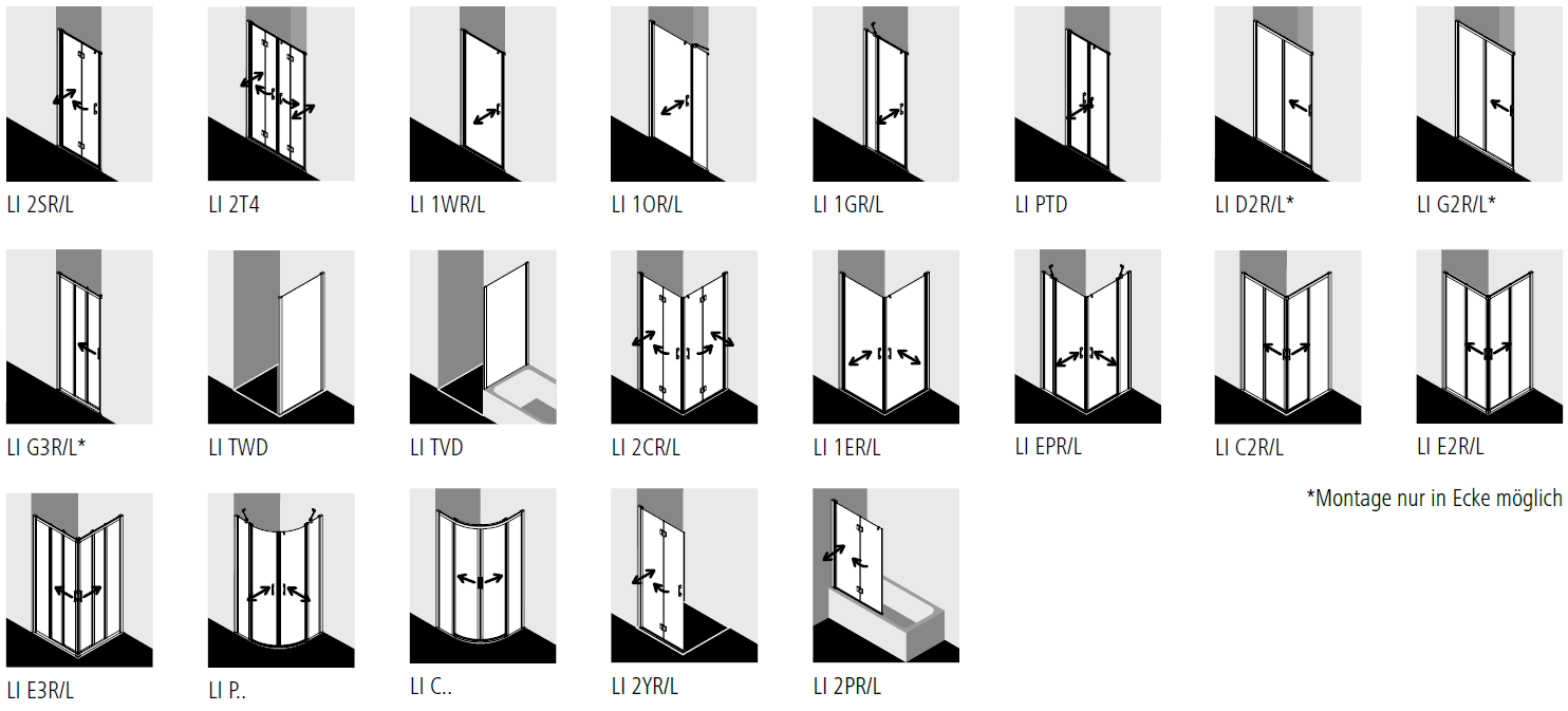 Kermi Befestigungsmöglichkeit Kleben KermiGLUE verfügbare Bauformen LIGA