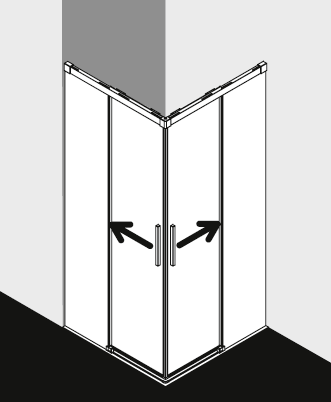 Kermi douchescherm NICA NIB2L B2R