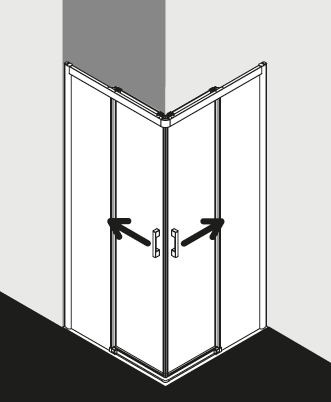 Kermi douchescherm PEGA PEC2L C2R