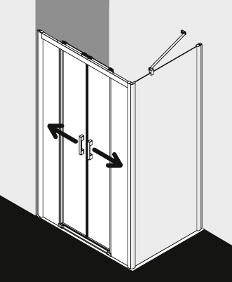 Kermi douchescherm PEGA PED4B TWDR