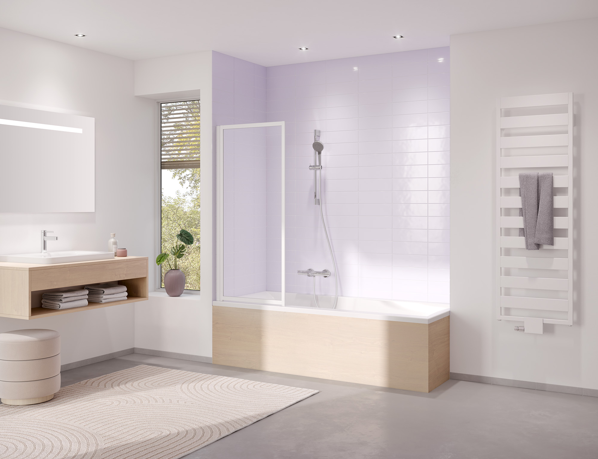 Kermi Duschkabine für Badewanne VARIO 2000 Pendelflügel